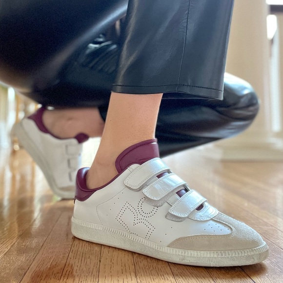 Isabel Marant Beth Leather Low Top Sneakers Size 39 - Picture 1 of 11